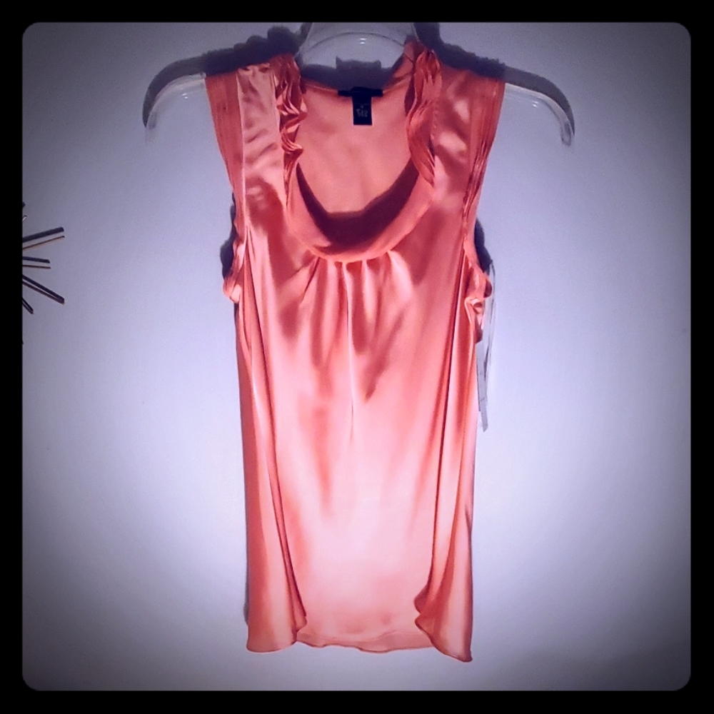 Coral sleeveless blouse